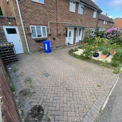 A neglected driveway